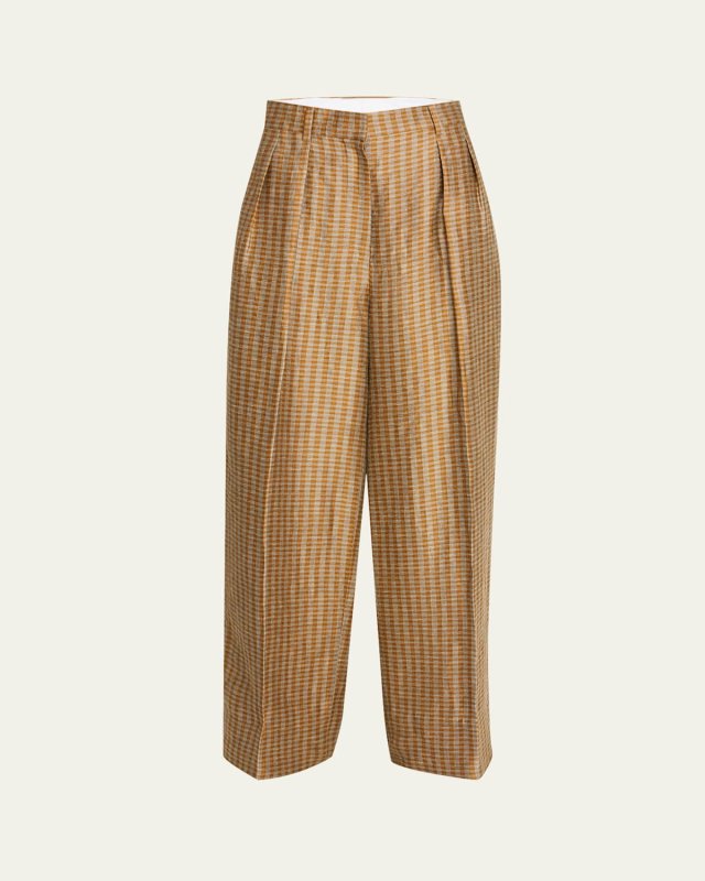 Sherry Printed Wide Leg Linen Pants